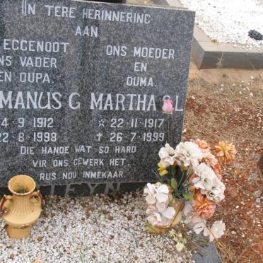 STEYN Hermanus G. 1912-1998 &amp; Martha S.L. 1917-1999