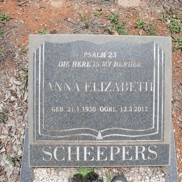 SCHEEPERS Anna Elizabeth 1930-2012