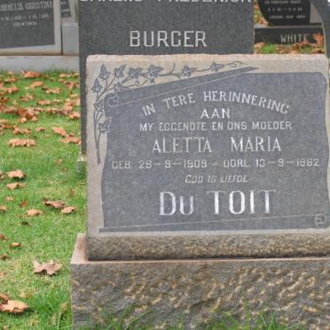 TOIT Aletta Maria, du 1909-1982