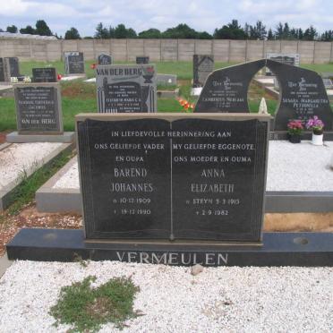 VERMEULEN Barend Johannes 1909-1990 &amp; Anna Elizabeth STEYN 1915-1982