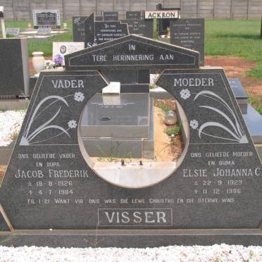 VISSER Jacob Frederik 1926-1984 &amp; Elsie Johanna C. 1929-1986