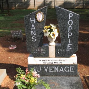 VENAGE Hans, du 1925-2001 &amp; Poppie 1931-