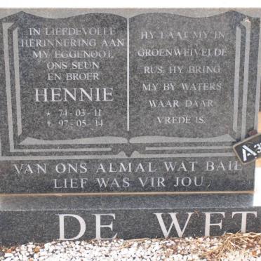 WET Hennie, de 1974-1997