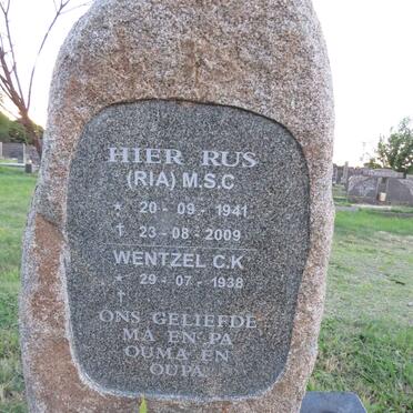 WENTZEL C.K. 1938- & M.S.C.1941-2009