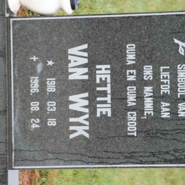 WYK Hettie, van 1918-1996