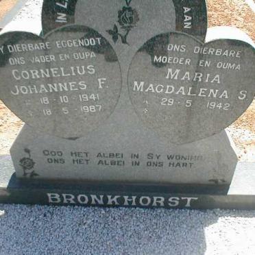 BRONKHORST Cornelius Johannes F. 1941-1987 &amp; Maria Magdalena S. 1942-