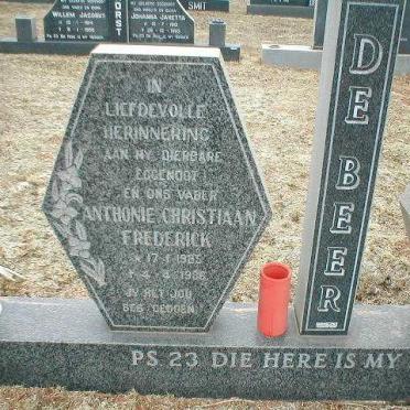BEER Anthonie Christiaan Frederick, de 1925-1986