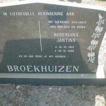 BROEKHUIZEN Berendina Jantina 1913-1990