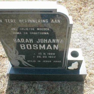 BOSMAN Sarah Johanna 1909 - 1992