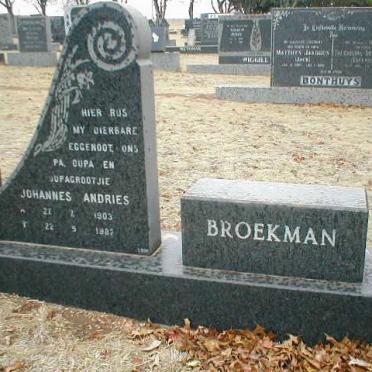 BROEKMAN Johannes Andries 1903-1982