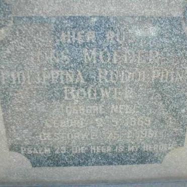 BOUWER Philippina Rudolphina nee NEL 1869-1961