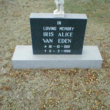 EDEN Iris Alice, van 1919-1986