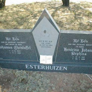 ESTERHUIZEN Johannes Christoffel 1927-1986 &amp; Hendrina Johanna Stephina 1927-1988