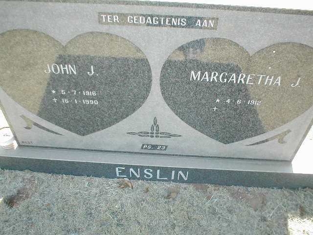 ENSLIN John J. 1916-1990 & Margaretha 1912-