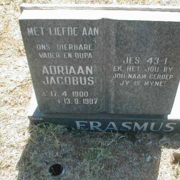 ERASMUS Adriaan Jacobus 1900-1987