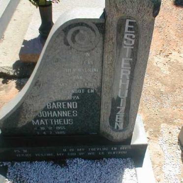 ESTERHUIZEN Barend Johannes Mattheus 1955-1985