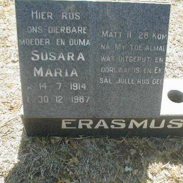 ERASMUS Susara Maria 1914 - 1987