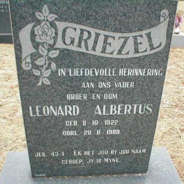 GRIEZEL Leonard Albertus 1922-1983