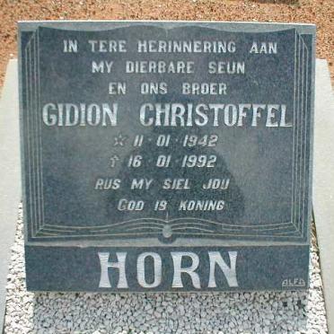 HORN Gidion Christoffel 1942-1992
