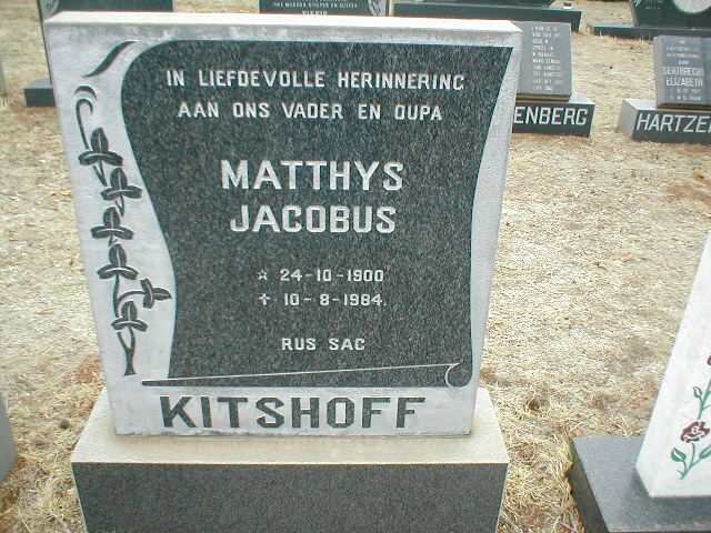 KITSHOFF Matthys Jacobs 1900-1984