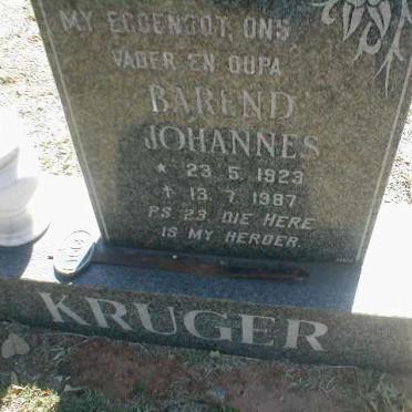 KRUGER Barend Johannes 1923-1987