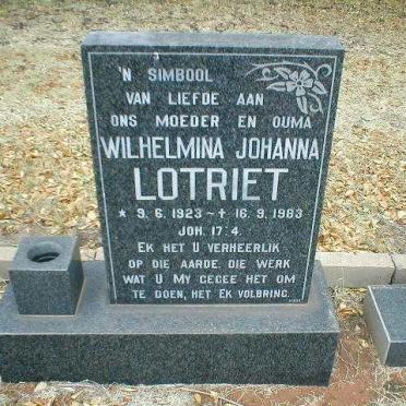 LOTRIET Wilhelmina Johanna 1923-1983