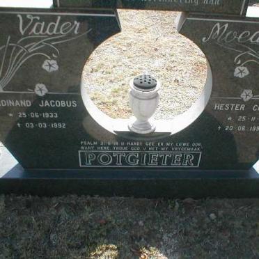 POTGIETER Ferdinand Jacobus 1933-1992 &amp; Hester Christina 1931-1995