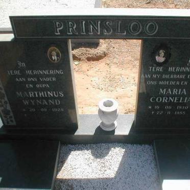 PRINSLOO Marthinus Wynand 1928- &amp; Maria Cornelia 1930-1985