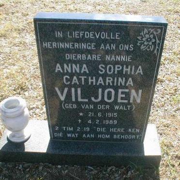VILJOEN Anna Sophia Catharina nee VAN DER WALT 1915-1989