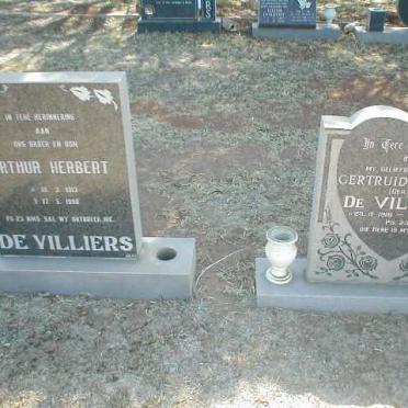 VILLIERS Arthur Herbert, de 1913-1990 &amp; Gertruida Jacoba 1916-1986