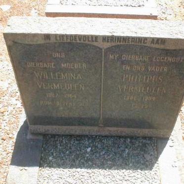 VERMEULEN Phillipus 1882-1954 &amp; Willemina 1887-1964