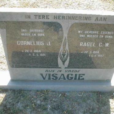 VISAGIE Cornelius J 1904 - 1991 &amp; Ragel CW 1904 - 1987