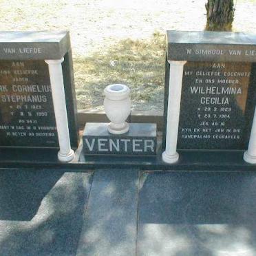 VENTER Dirk Cornelius Stephanus 1929-1990 &amp; Wilhelmina Cecilia 1929-1984