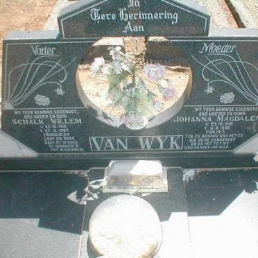 WYK Schalk Willem, van 1916-1987 &amp; Johanna Magdalena 1918-1986