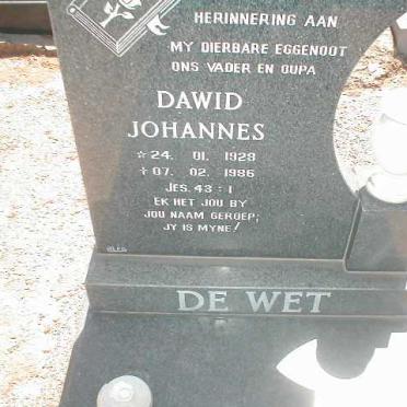 WET Dawid Johannes, de 1928-1986