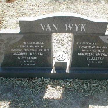WYK Jacobus Willem Stephanus, van 1910-1986 &amp; Cornelia Magrieta Elizabeth 1915-