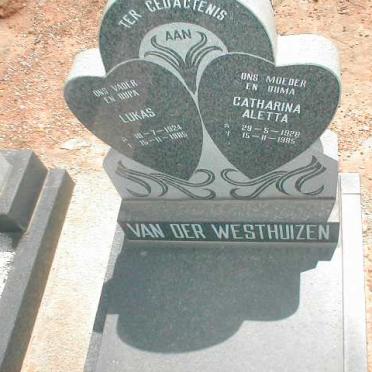 WESTHUIZEN Lukas , van der 1924-1985 &amp; Catharina Aletta 1928-1985