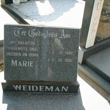 WEIDEMAN Marie 1922-1982