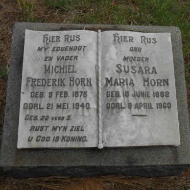 HORN Michiel Frederik 1875-1940 &amp; Susara Maria 1882-1960