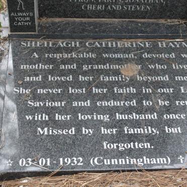 HAYMAN A.B.J. 1928-2000 &amp; Sheilagh Catherine nee CUNNINGHAM 1932-2013