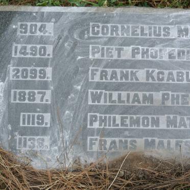 MAKGATI Cornelius :: PHOPEDI Piet :: KGABU Frank :: PHEEHA William :: MATSHABA Philemon :: MALESELA Frans