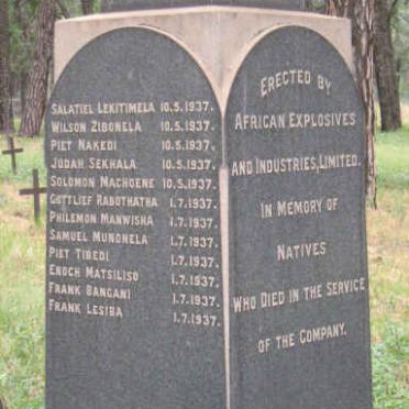 2. AFRICAN EXPLOSIVES &amp; INDUSTRIES, LIMITED - MEMORIAL