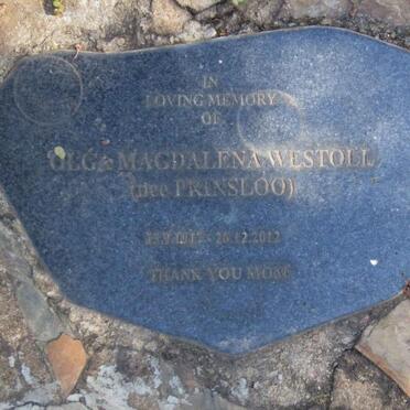 WESTOLL Olga Magdalena nee PRINSLOO 1917-2012
