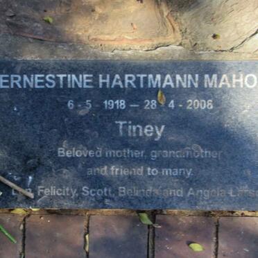 MAHONY Ernestine Hartmann 1918-2008
