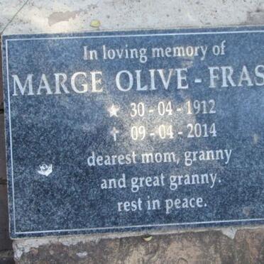 FRASER Marge OLIVE- 1912-2014