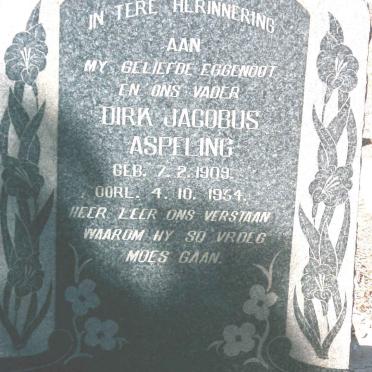 ASPELING Dirk Jacobus 1909-1954