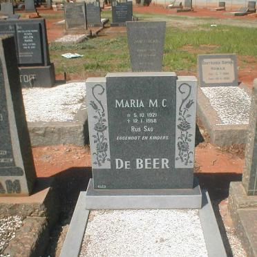 BEER Maria M.C., de 1921-1958