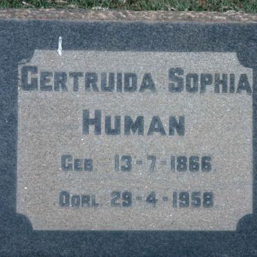 HUMAN Gertruida Sophia 1866-1958