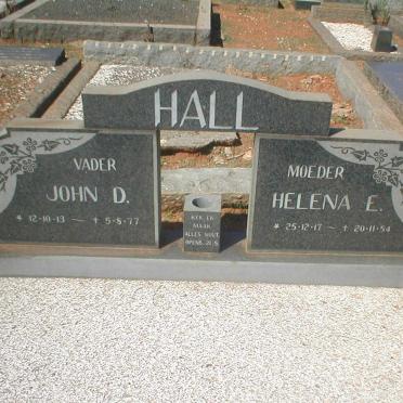 HALL John D. 1913-1977 &amp; Helena E. 1917-1954