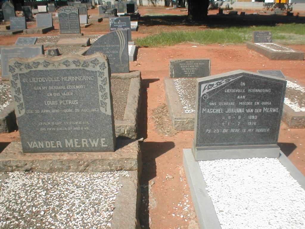 MERWE Louis Petrus, van der 1890-1952 :: VAN DER MERWE Magchel Johanna 1893-1976